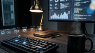 ショートカットキーを利用して効率化している様子